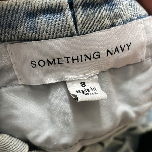 Something Navy Denim Vintage 80s crop top paper bag pant set - Picture 12 of 12